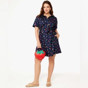 Kate Spade Navy Shirt with Strawberry Print
